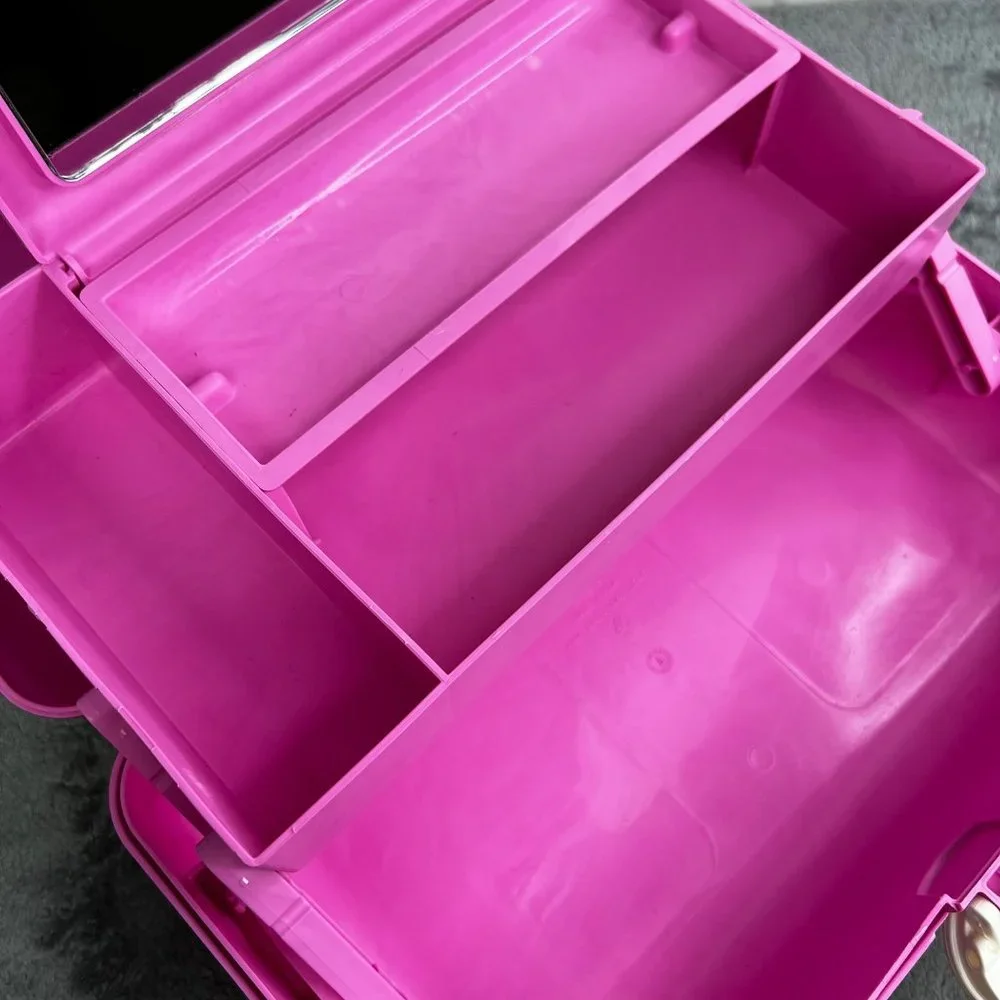 Caboodles Pink Makeup Case Organizer Travel Storage Box On the Go with Mirror